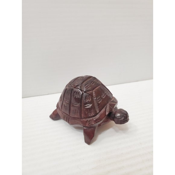 Vintage Ironwood Turtle Figurine / Handcarved Solid Wood Turtle Sculpture / - Picture 7 of 10